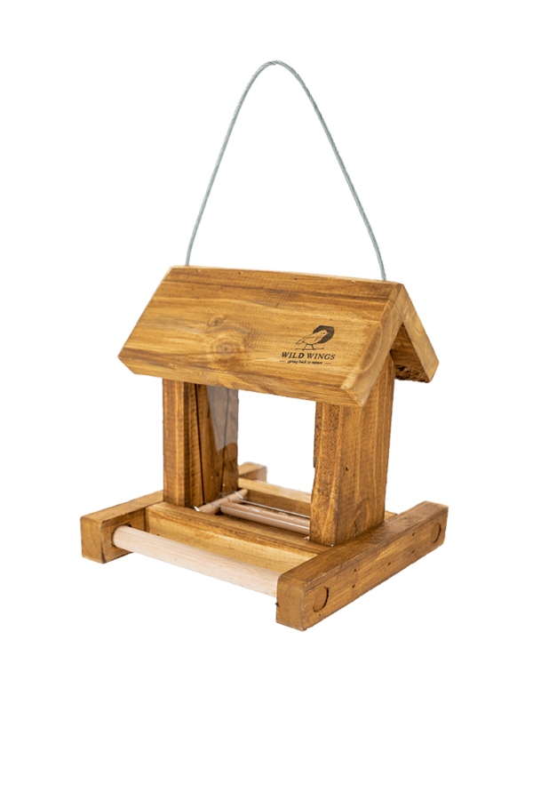 WILD WINGS WOODEN PERSPEX SEED FEEDER  - SMALL